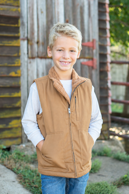 AFC Sherpa Lined Toddler/Youth Vest - Brown *Preorder*