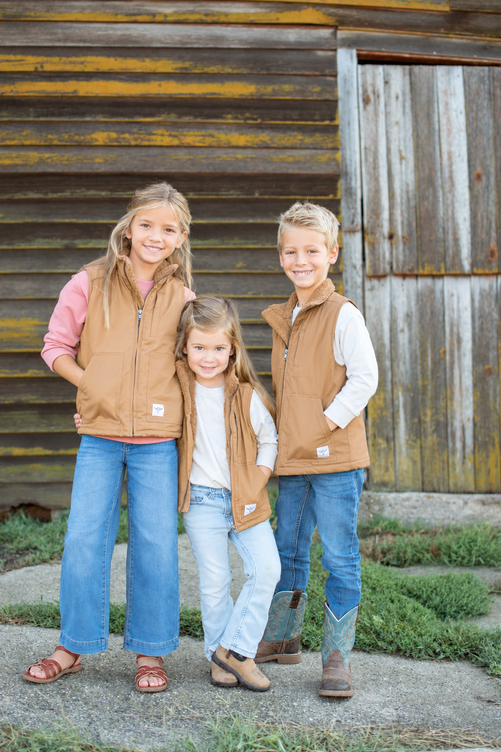 AFC Sherpa Lined Toddler/Youth Vest - Brown *Preorder*