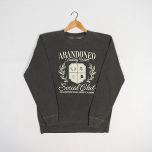 'Abandoned Hunting Wives Club' Washed Black Crewneck - American Farm Company