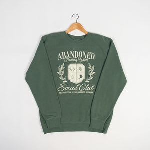 'Abandoned Hunting Wives Club' Washed Green Crewneck - American Farm Company