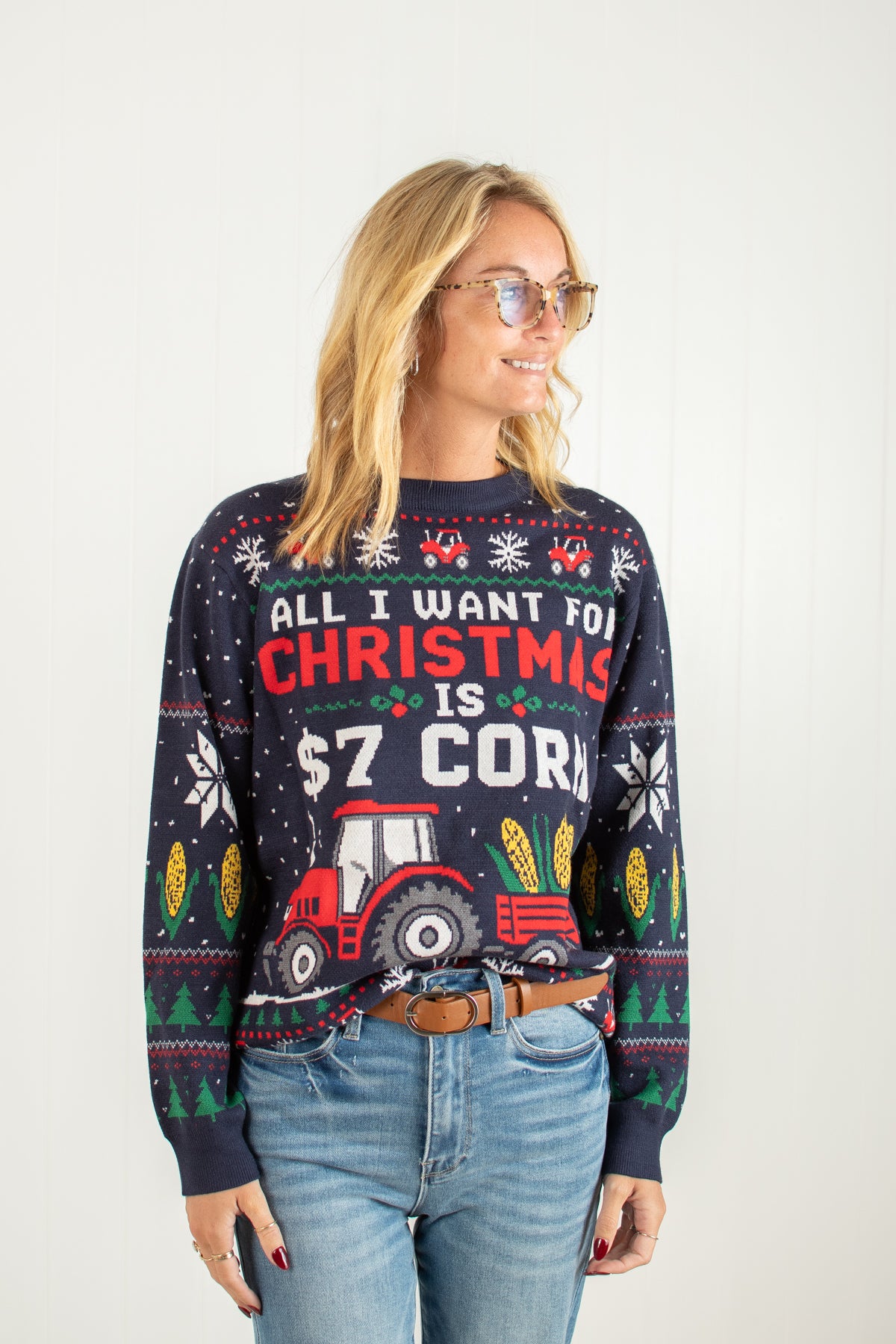 'All I Want for Christmas is $7 Corn' Knit Sweater