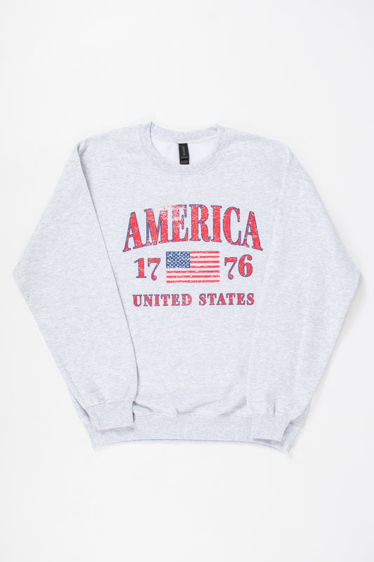 'America - 1776 - United States' Ash Crewneck