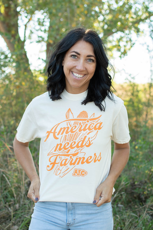 'America Needs Farmers' Ivory Tee