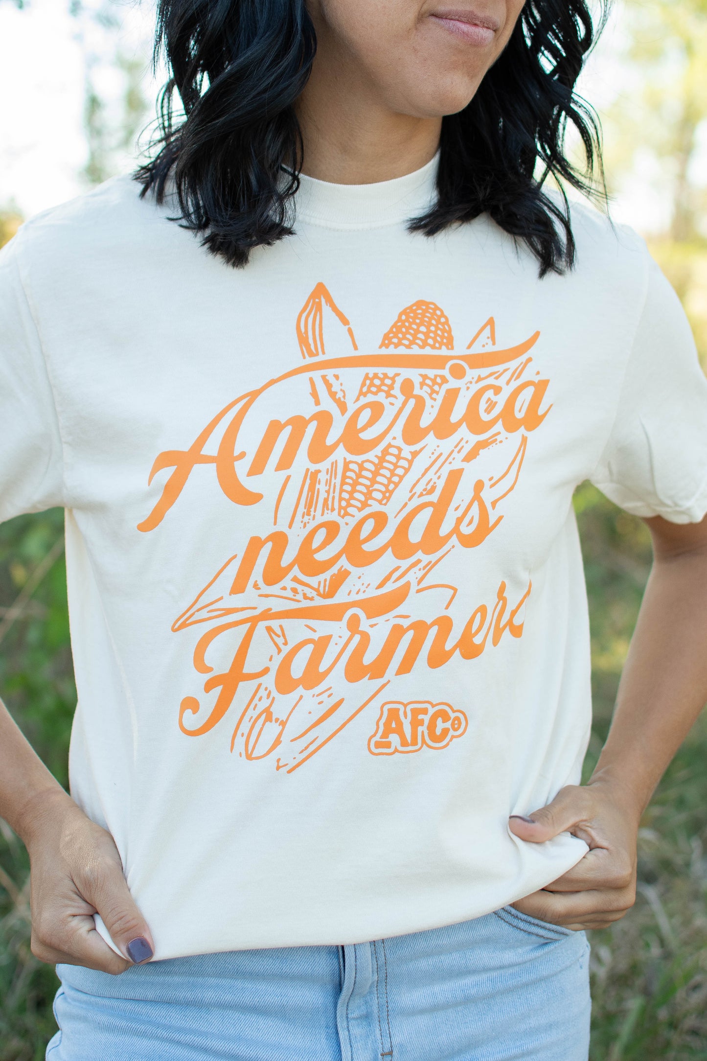 'America Needs Farmers' Ivory Tee