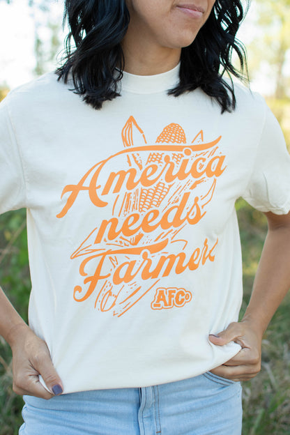 'America Needs Farmers' Ivory Tee