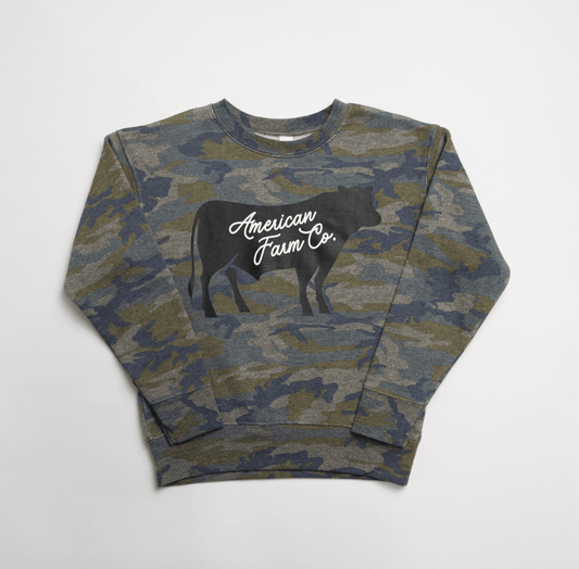 American Farm Co Youth Camo Crewneck - American Farm Company