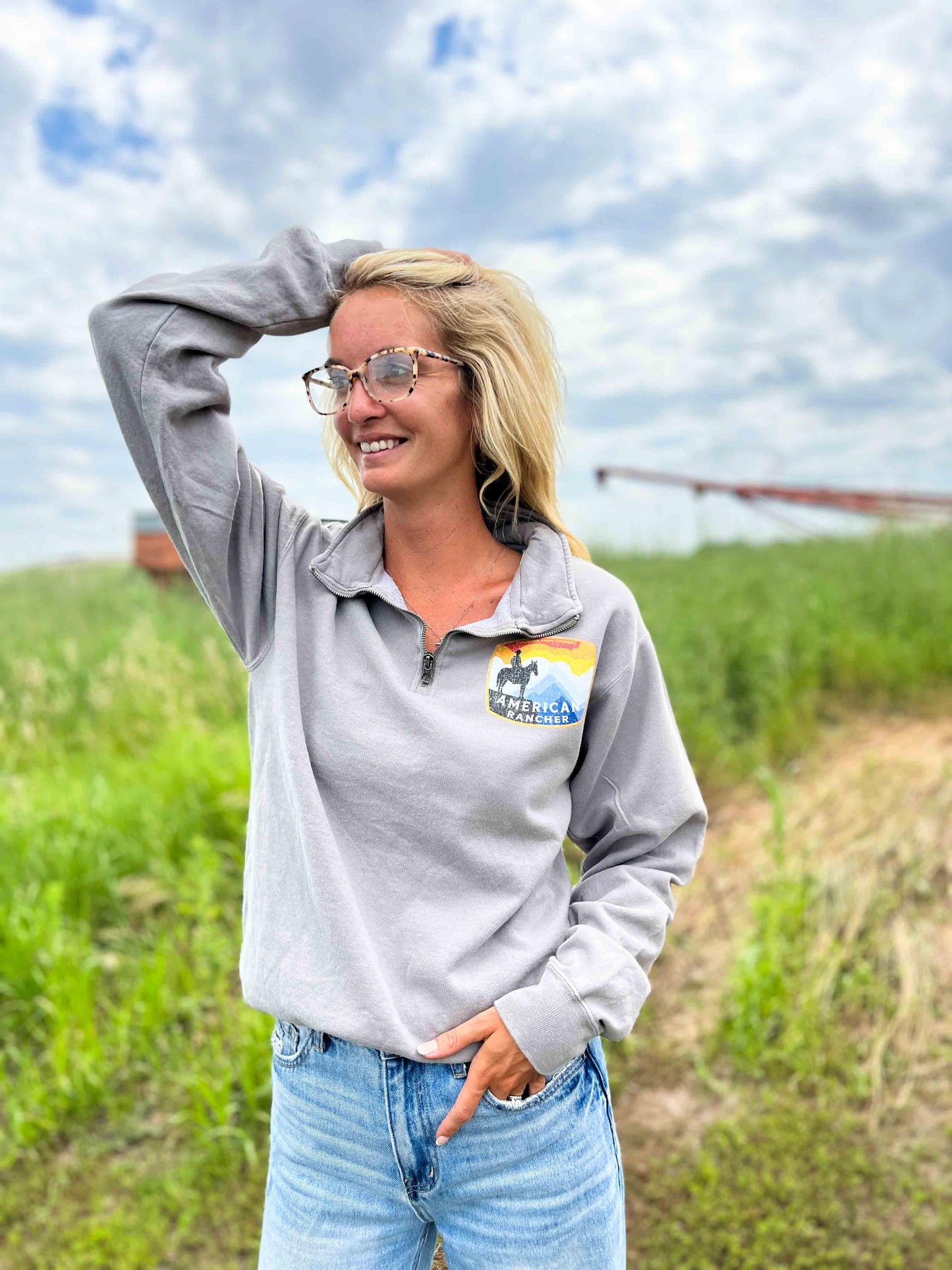 American Rancher Grey 1/4 Zip - American Farm Company