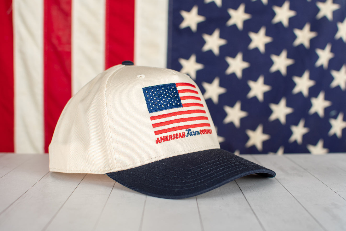 American Farm Company Flag Embroidered Trucker Hat