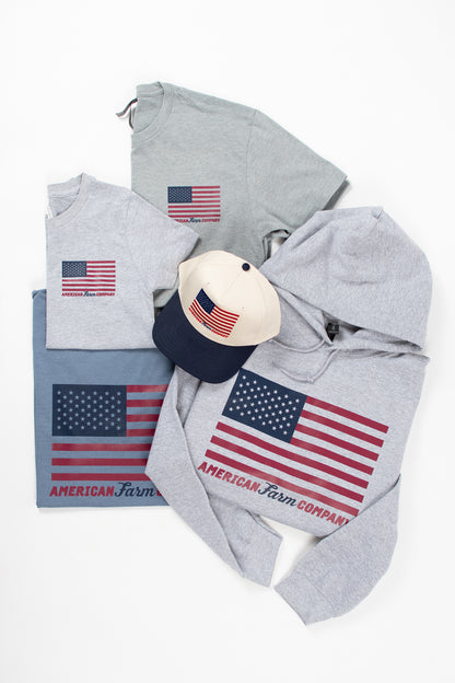 American Farm Company Flag Blue Tee