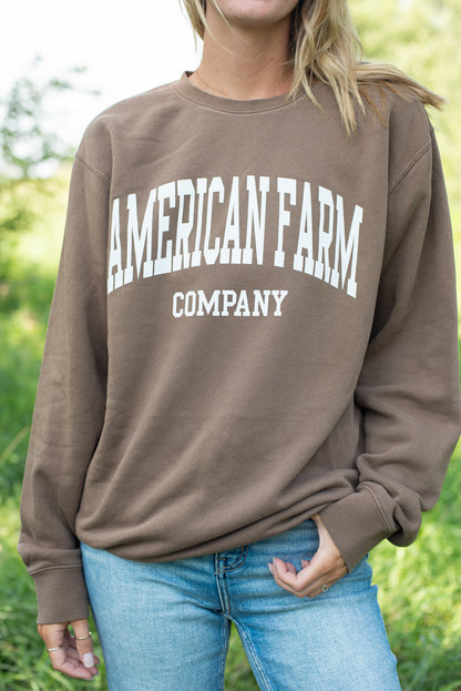 'American Farm Company' Brown Crewneck