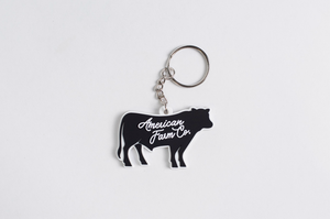 American Farm Co Black Cow Keychain