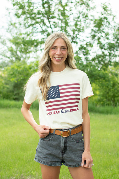 American Farm Company Flag Ivory Tee