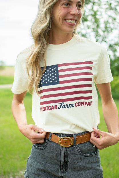 American Farm Company Flag Ivory Tee