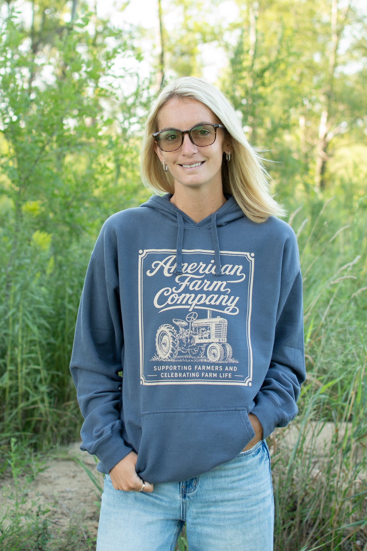 American Farm Company Tractor Adult Hoodie