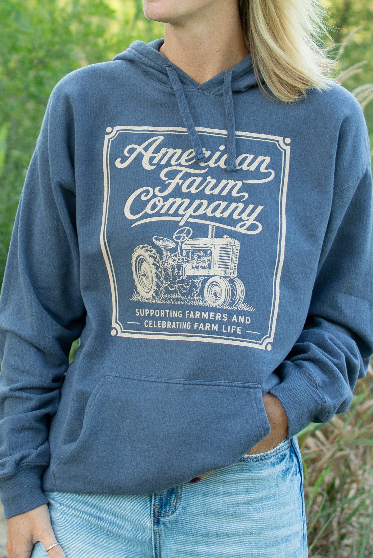 American Farm Company Tractor Adult Hoodie