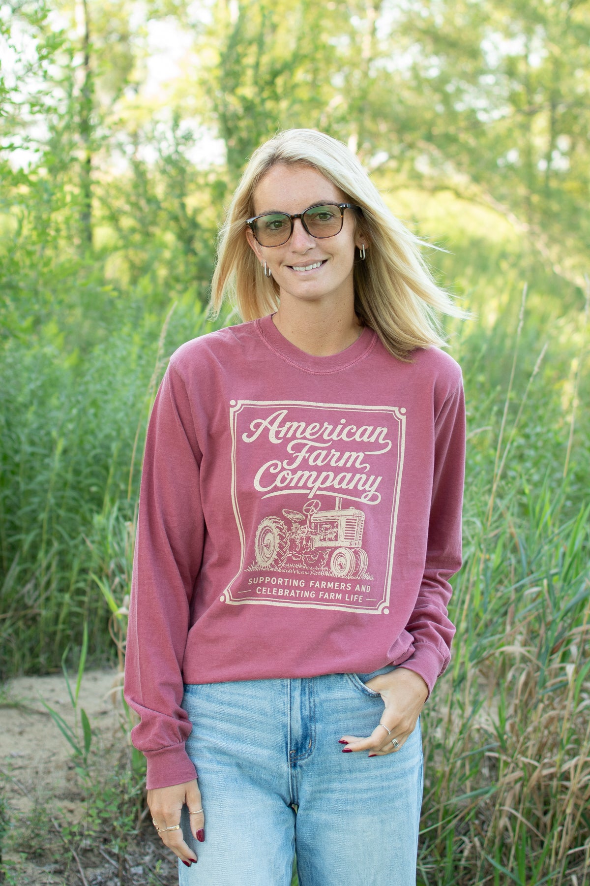 American Farm Company Tractor Adult Long Sleeve
