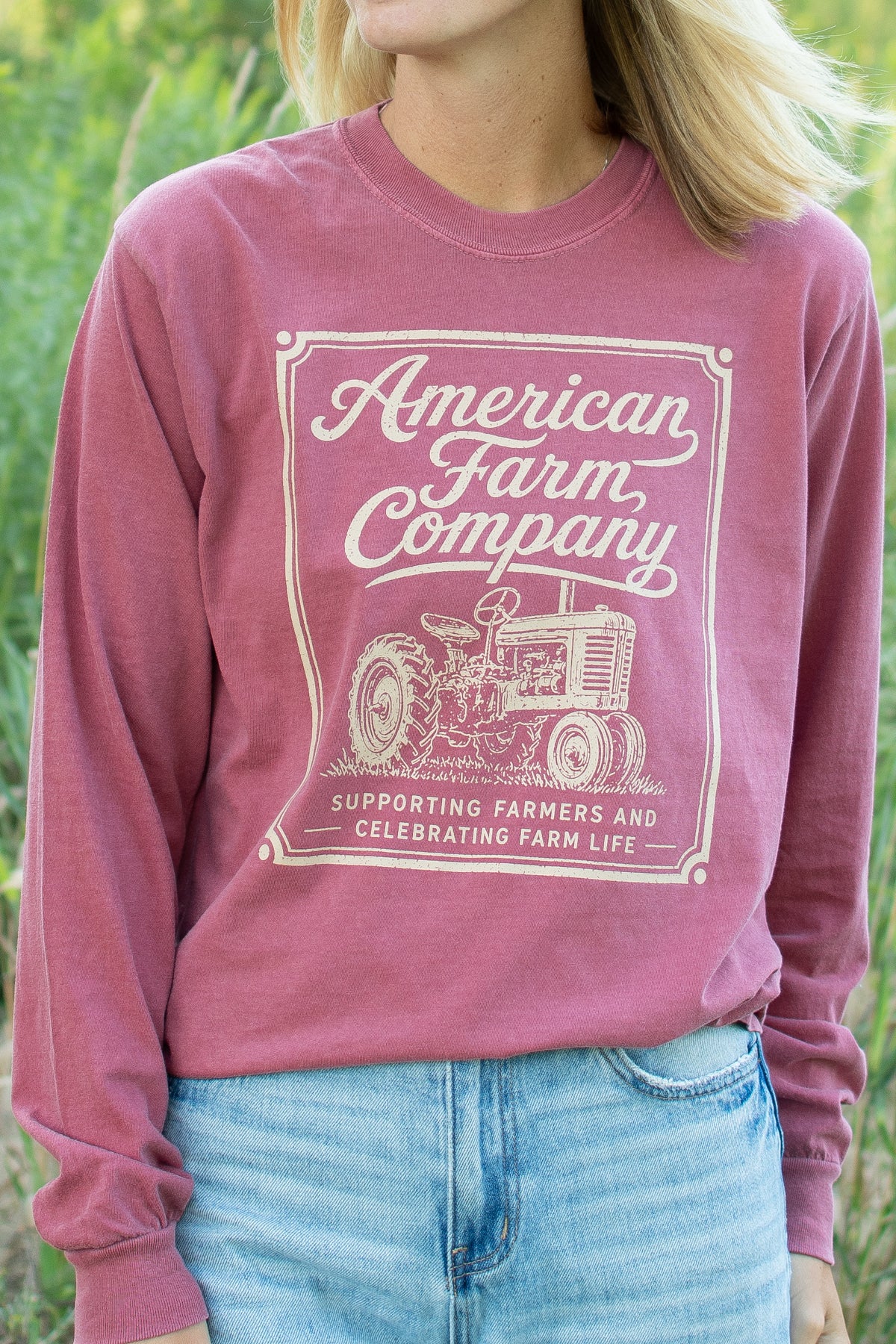 American Farm Company Tractor Adult Long Sleeve