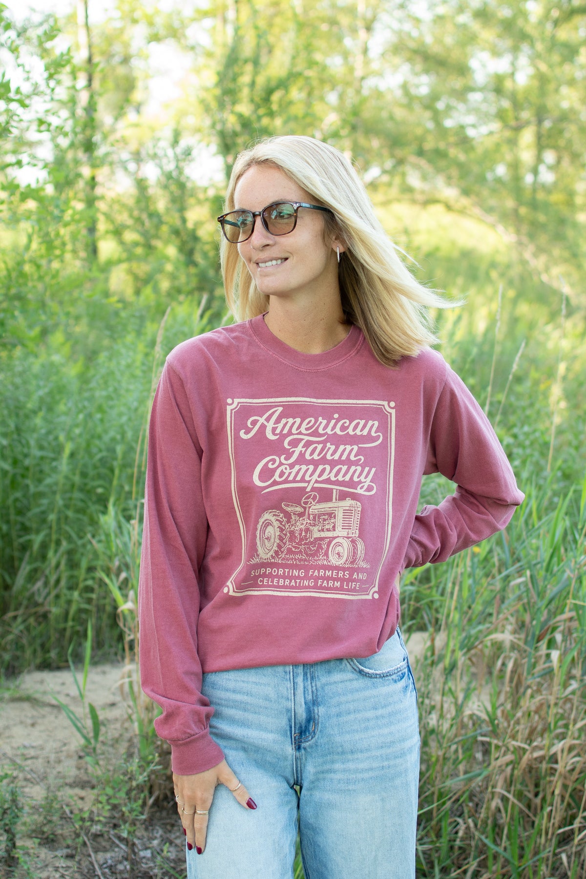 American Farm Company Tractor Adult Long Sleeve