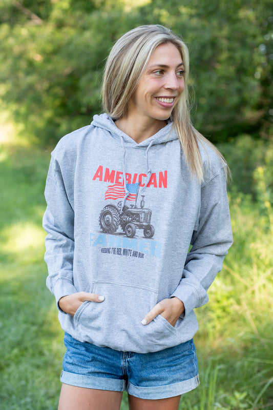'American Farmer' Grey Hoodie