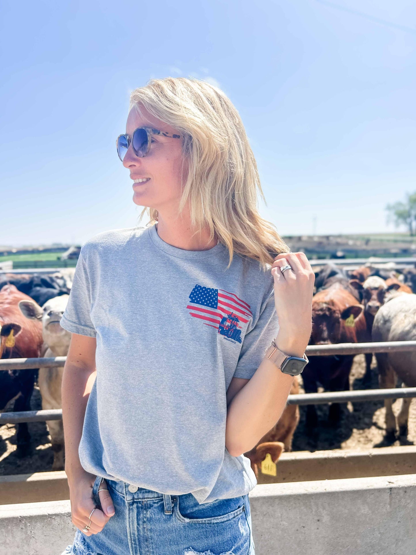 'American Farmer' Grey Tee