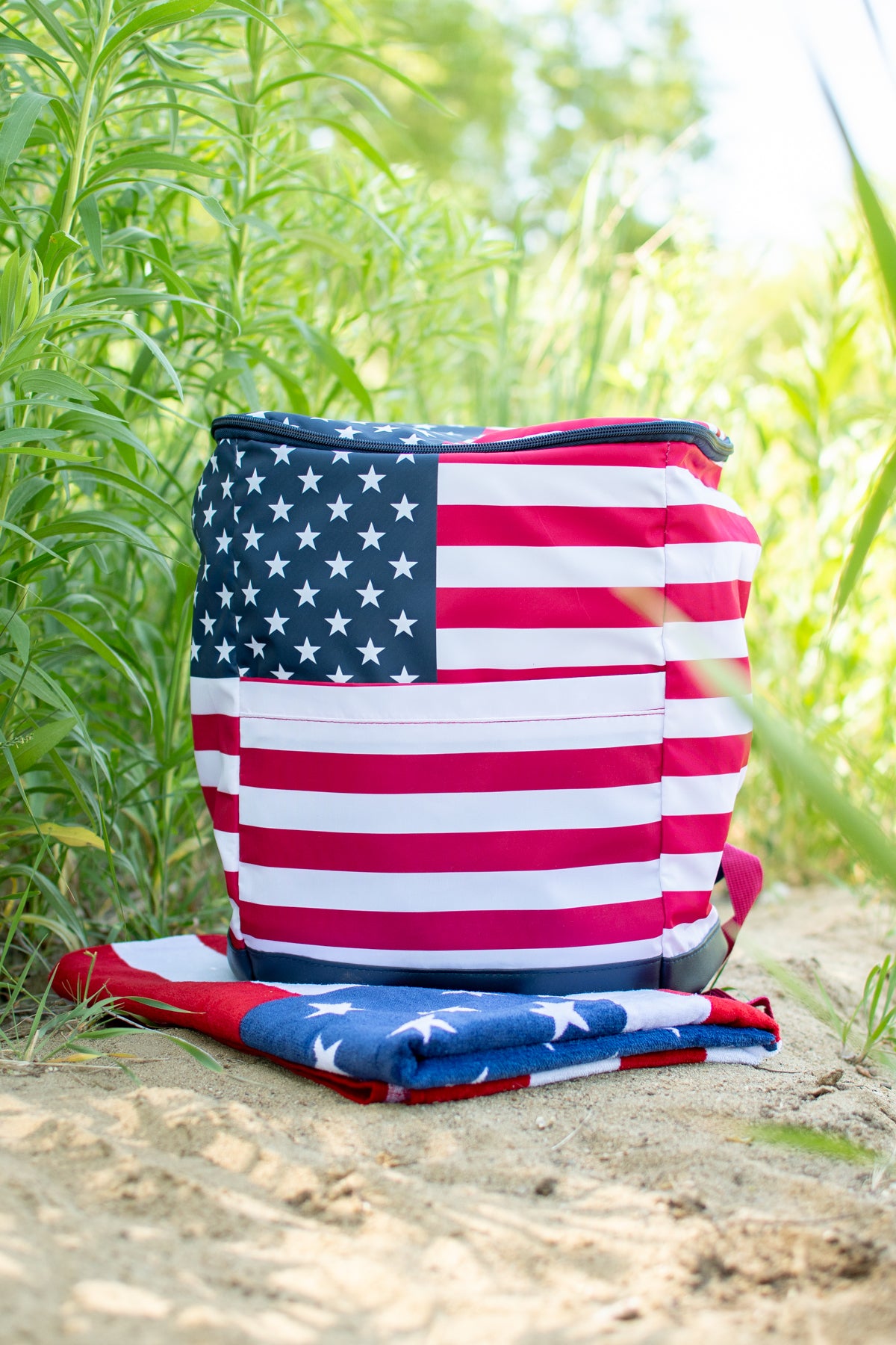 American Flag Backpack Cooler