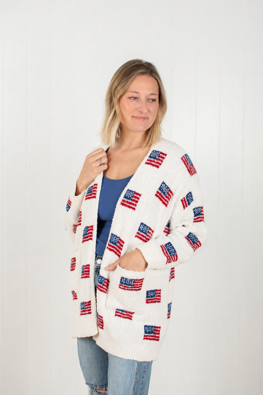 American Flag Luxe Cardigan