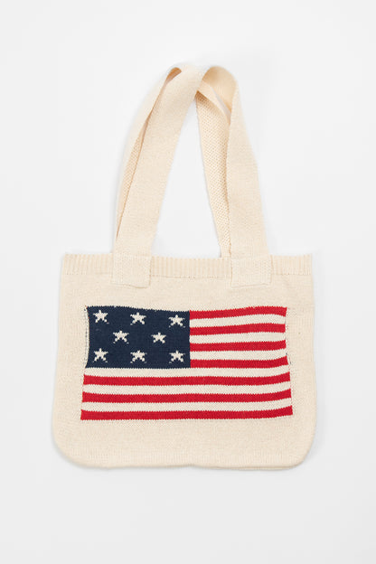 American Flag Square Tote Bag