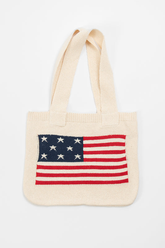 American Flag Square Tote Bag
