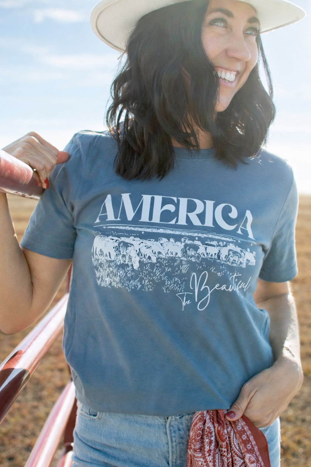 'America the Beautiful' Cattle Grazing Tee