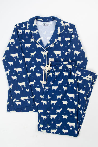 Animals & Snowflakes Adult Notch Collar Top and Pajama Pant Set *Preorder*