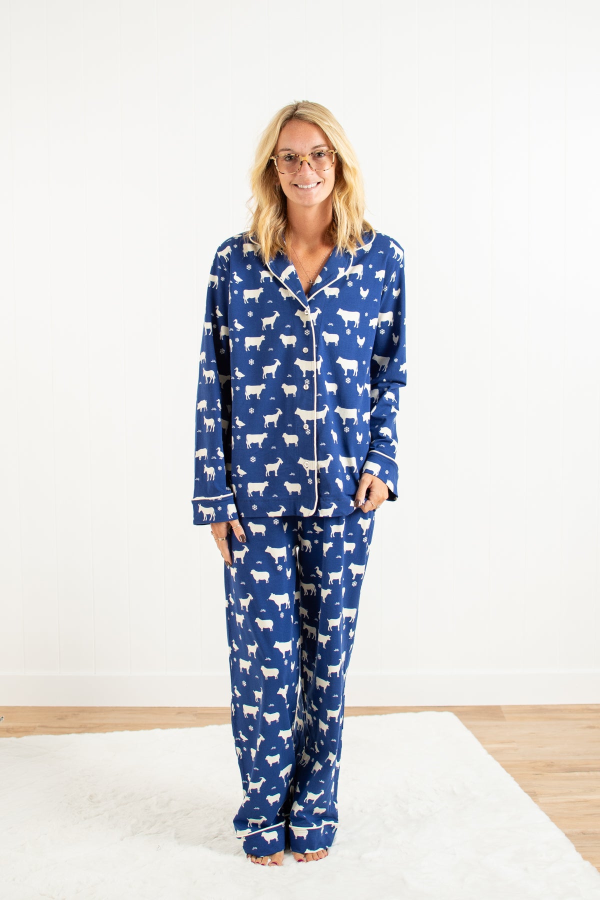 Animals & Snowflakes Adult Notch Collar Top and Pajama Pant Set *Preorder*