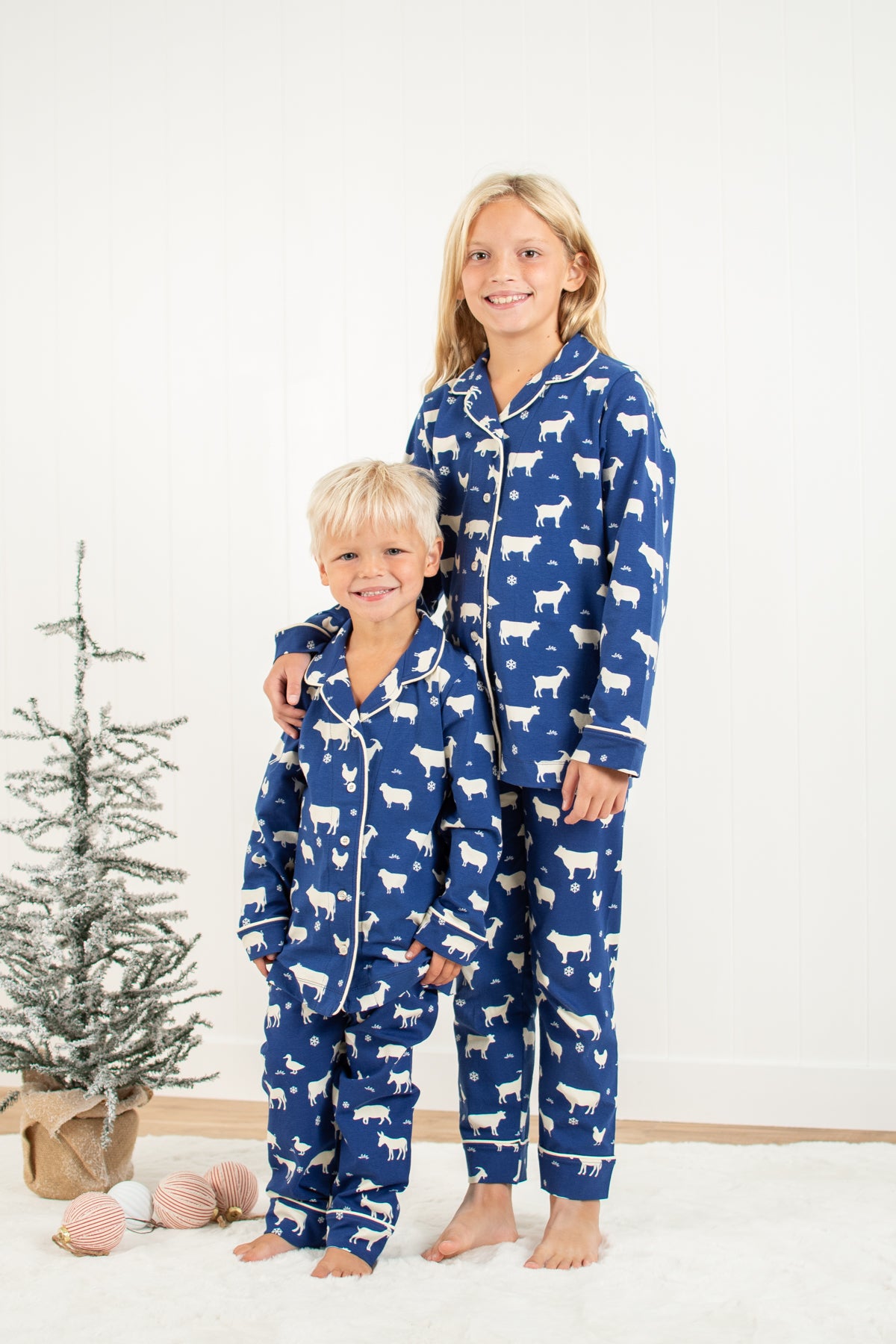 Animals & Snowflakes Toddler/Youth Notch Collar Top and Pajama Pant Set *Preorder*