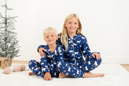 Animals & Snowflakes Toddler/Youth Notch Collar Top and Pajama Pant Set *Preorder*