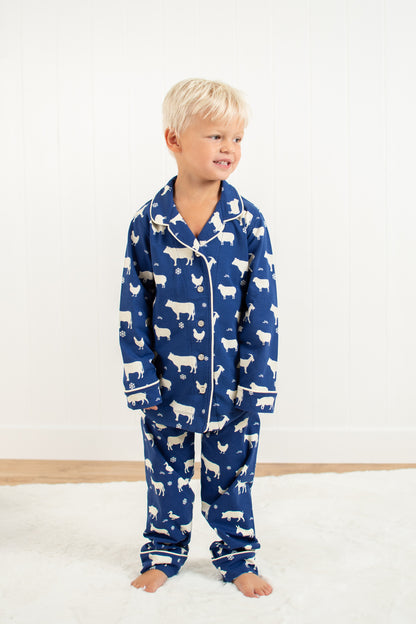 Animals & Snowflakes Toddler/Youth Notch Collar Top and Pajama Pant Set *Preorder*