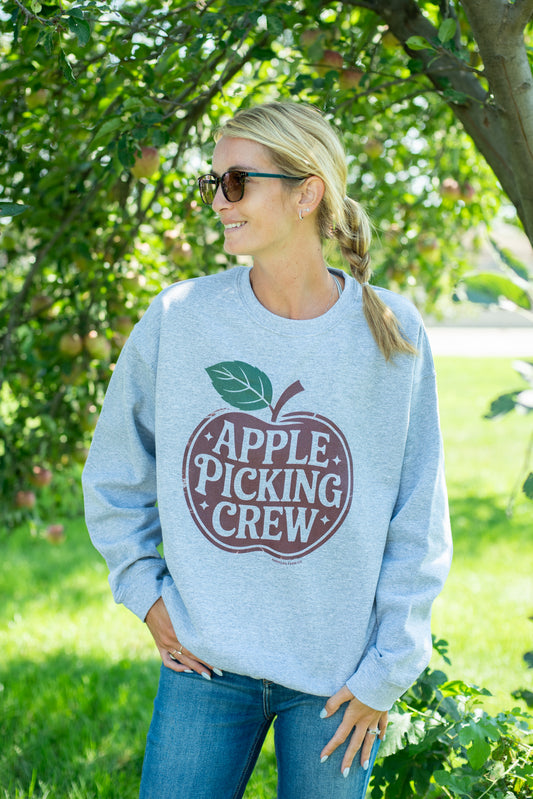 'Apple Picking Crew' Ash Crewneck