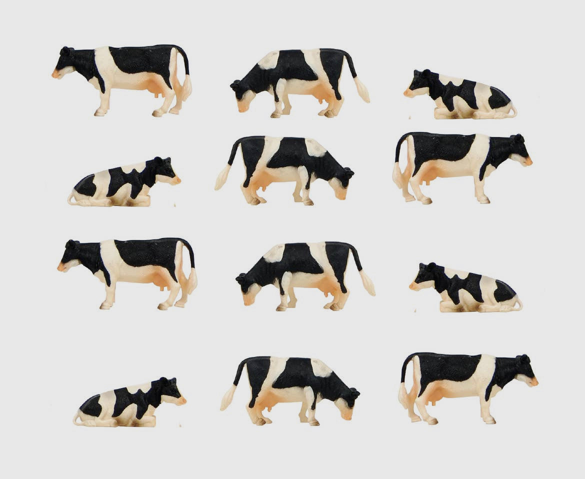 Set of 12 Black Cows