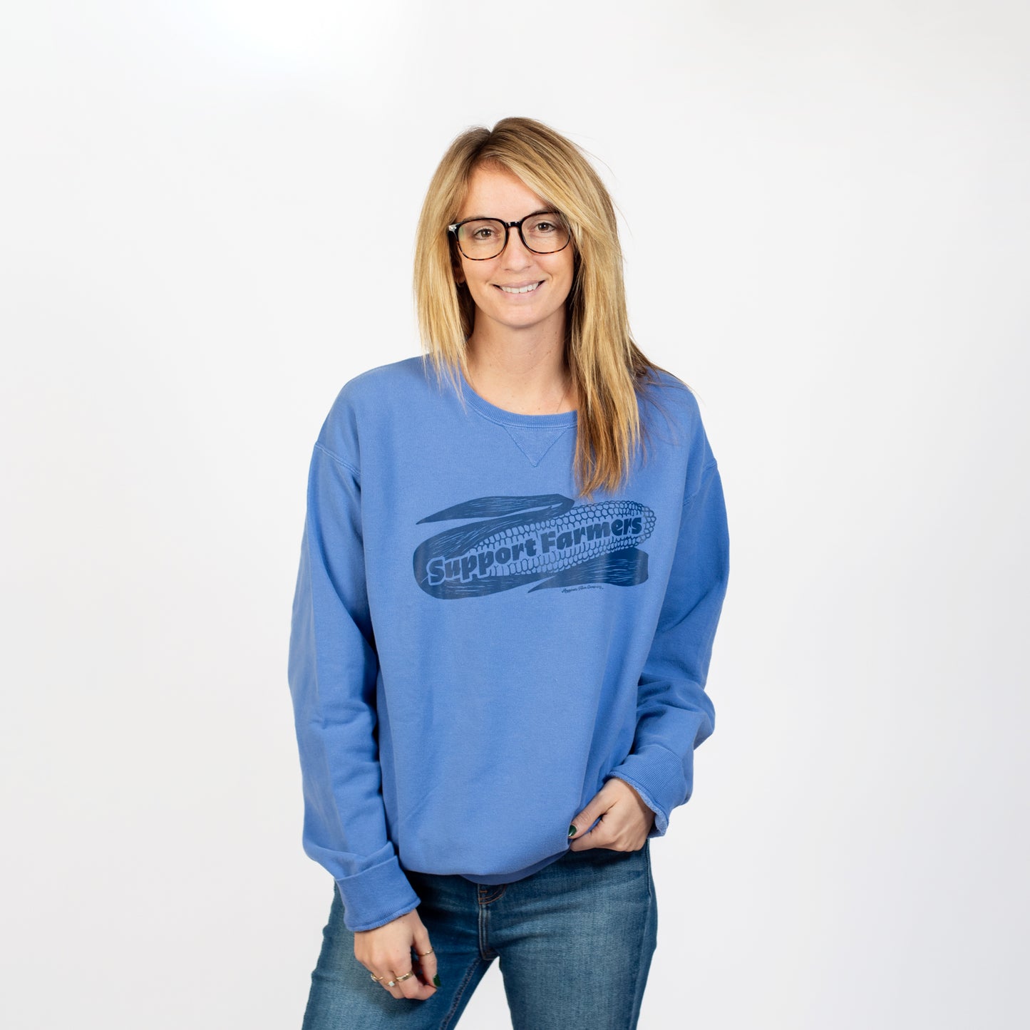 Retro Corn 'Support Farmers' Crewneck