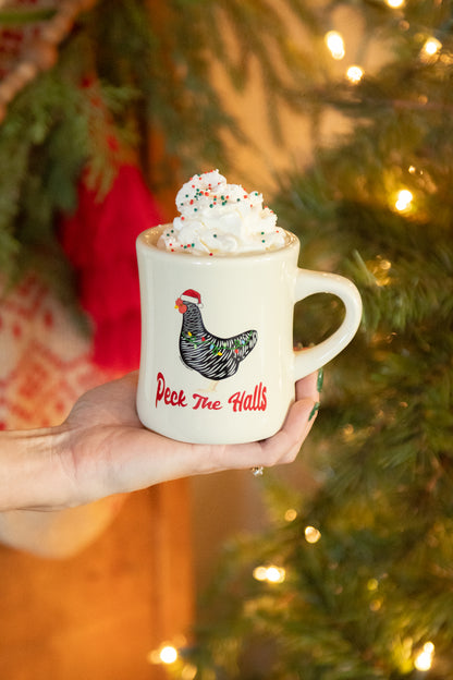 Chicken 'Peck the Halls' Ceramic Mug