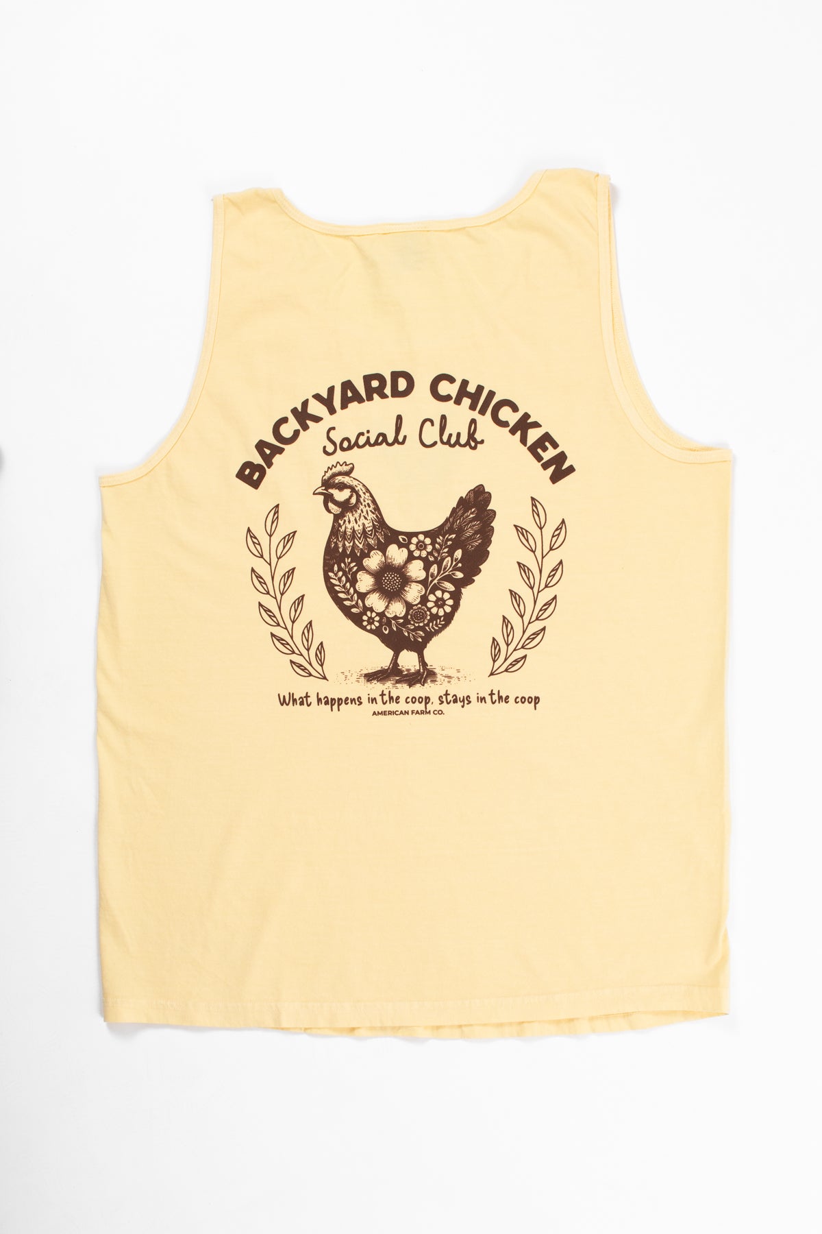 Backyard Chickens Social Club Yellow Tank Top
