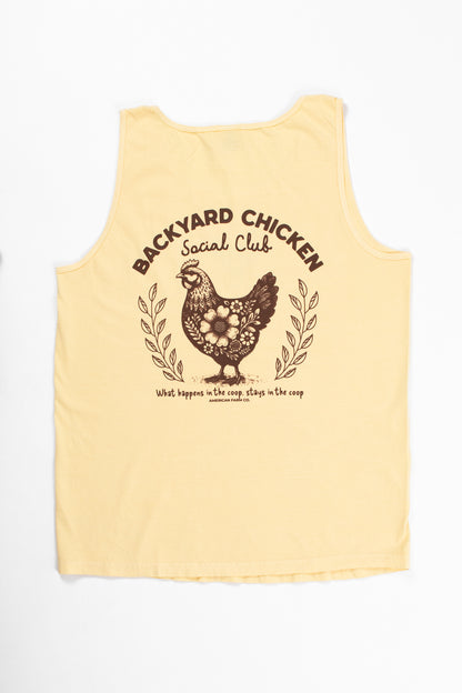 Backyard Chickens Social Club Yellow Tank Top