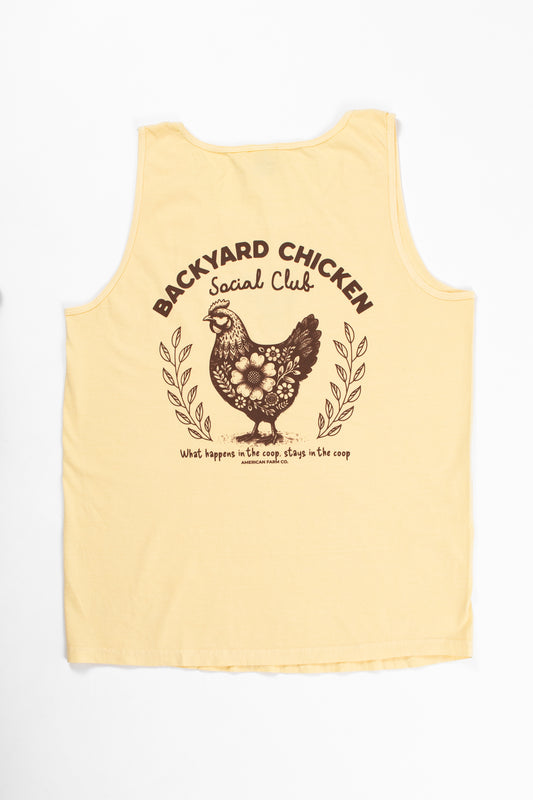 Backyard Chickens Social Club Yellow Tank Top