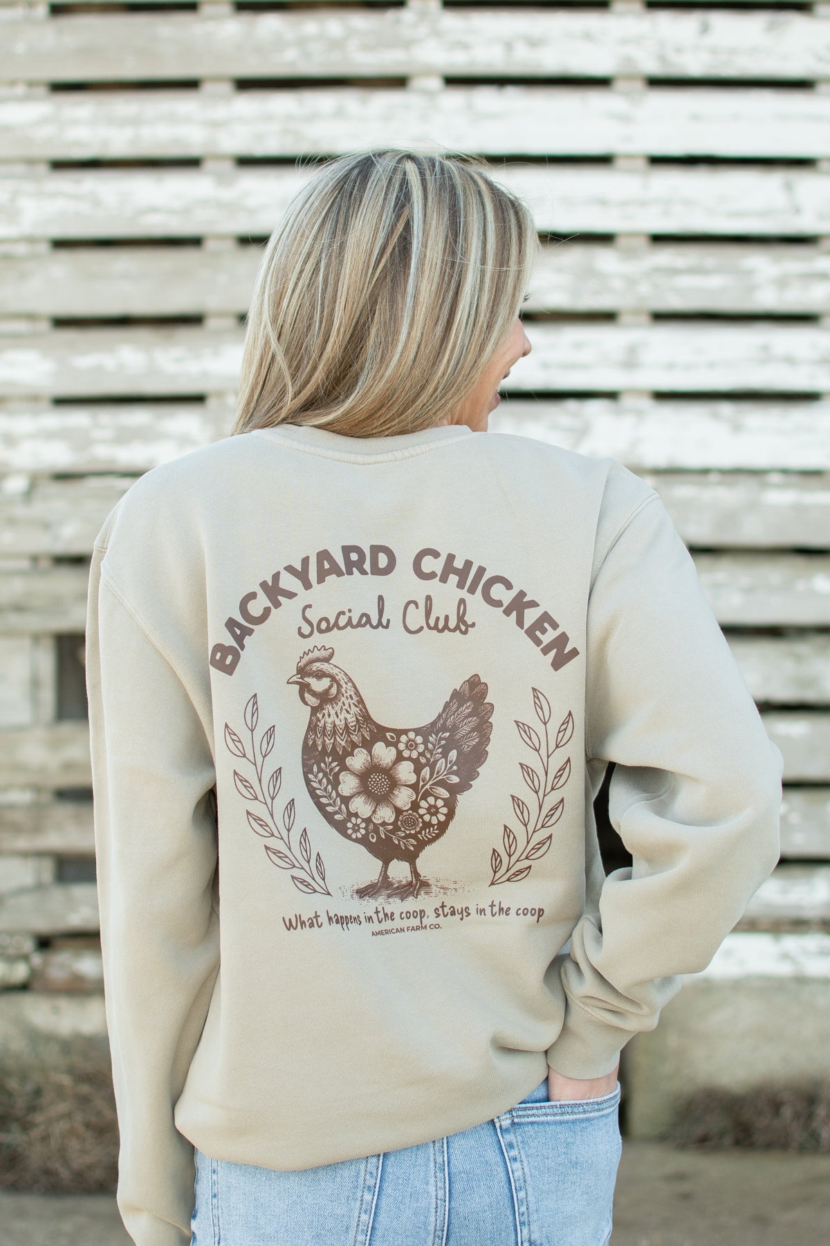 'Backyard Chicken Social Club' Crewneck