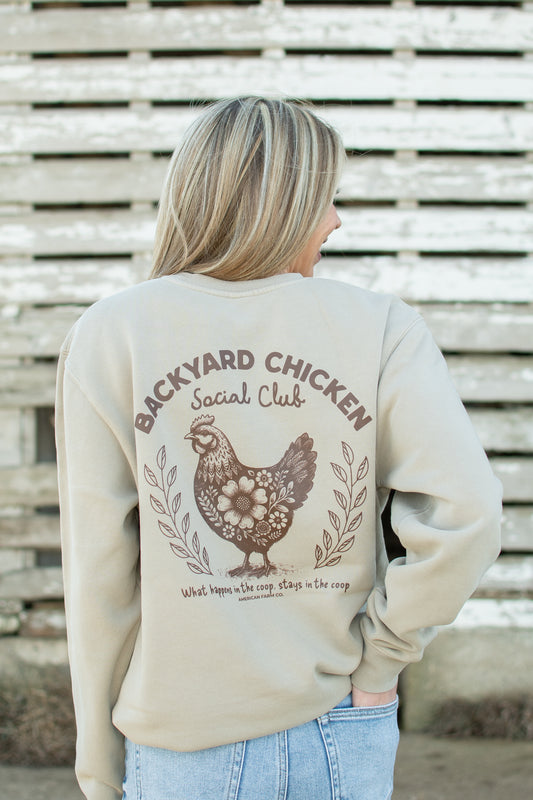 'Backyard Chicken Social Club' Crewneck