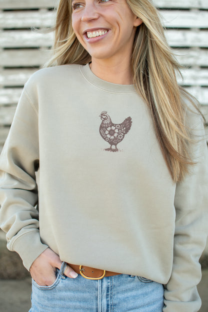 'Backyard Chicken Social Club' Crewneck