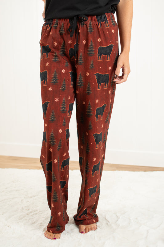 Barnwood + Cows Christmas Adult Pajama Pant *Preorder*