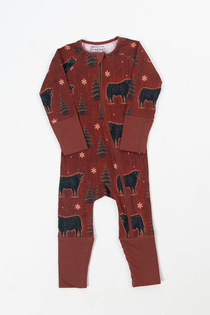 Barnwood + Cows Christmas Baby Zippy *Preorder*