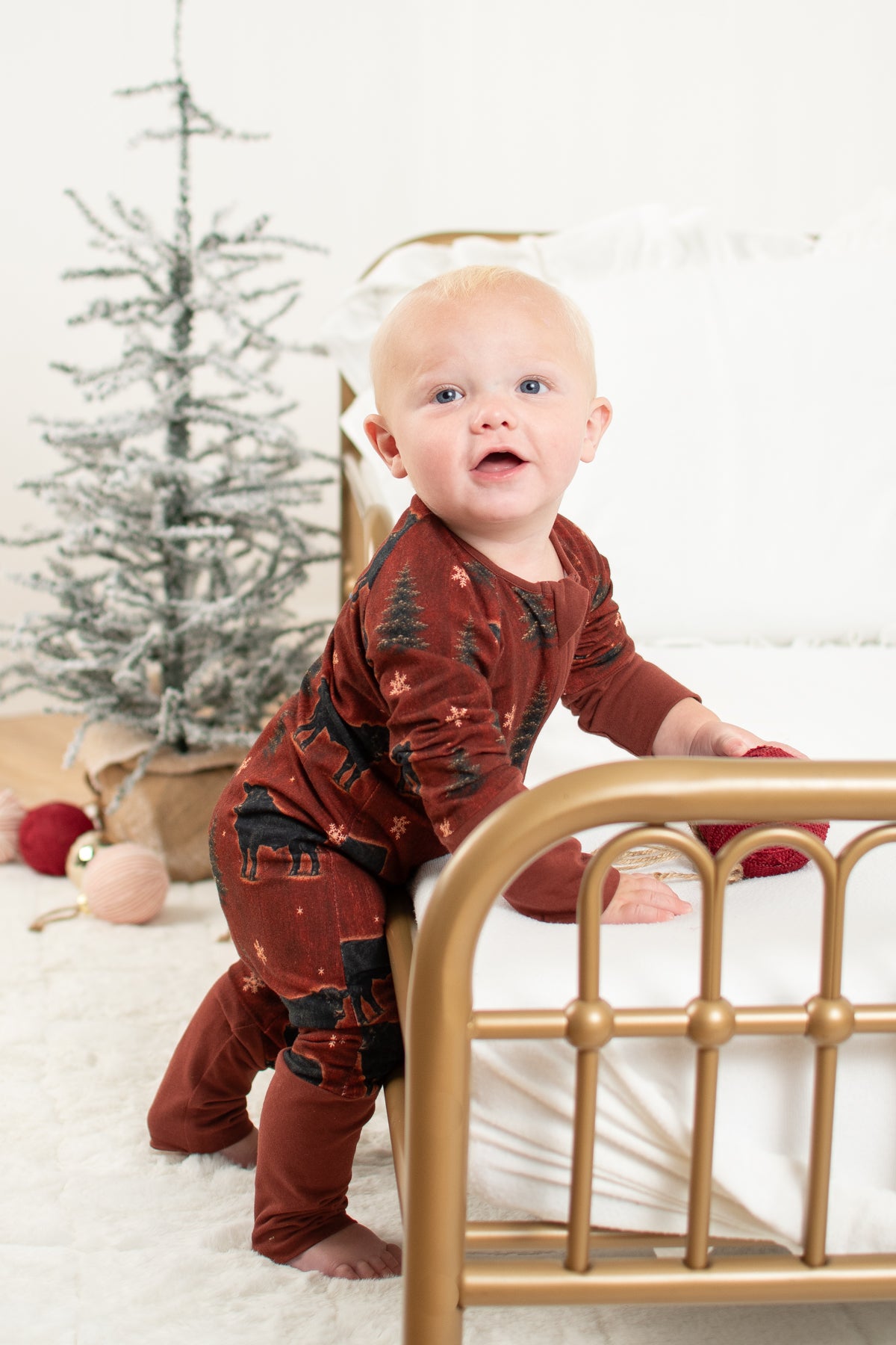 Barnwood + Cows Christmas Baby Zippy *Preorder*