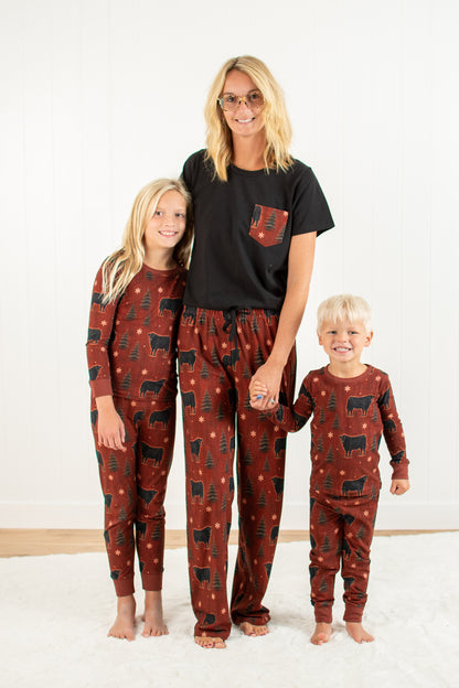 Barnwood + Cows Adult Pajama Top *Preorder*