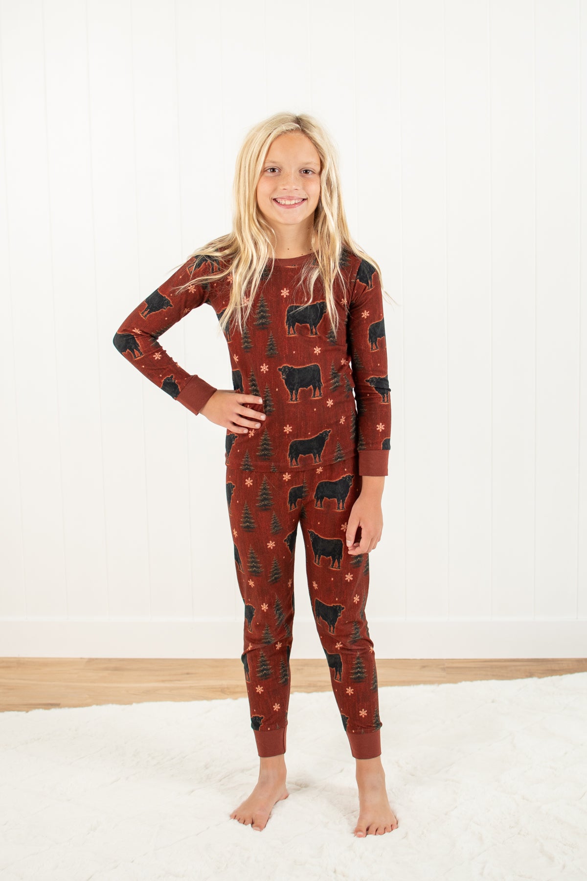 Barnwood + Cows Christmas Toddler/Youth Pajama Pant Set *Preorder*