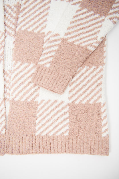 Beige Plaid Luxe Cardigan